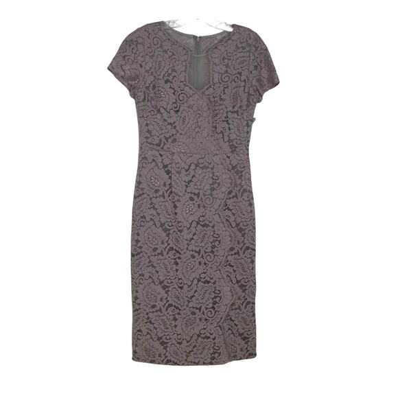 JS Collections Panel Lace Short Sleeve Dress Purple Size 2 MSRP $295 - Picture 1 of 8
